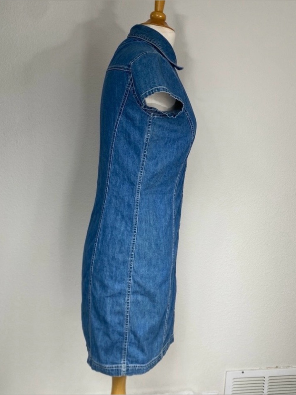 Tommy Hilfiger Women's Blue Denim Short Sleeve Button Down Dress Size 4 Western - Picture 4 of 16